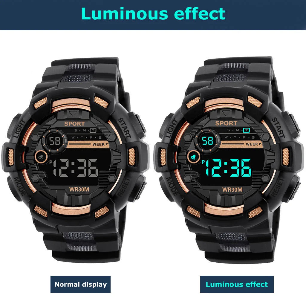 Sports Men's Watch Waterproof Luminous Military Clock Waterproof LED Digital Wathes Fitness Sports Watch for Man Kids Student