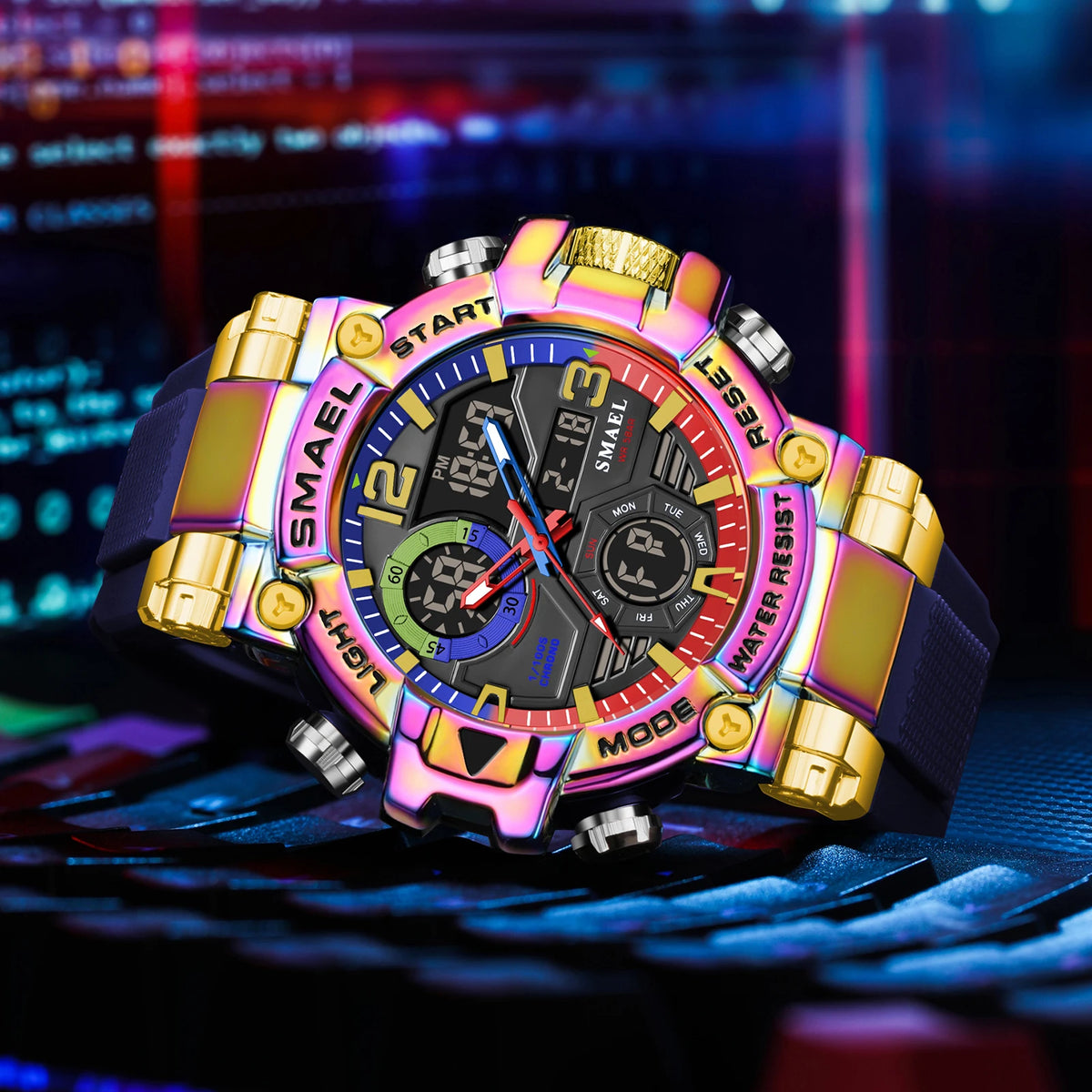 2025 SMAEL Sports Watches Men LED Watches New 50m Waterproof Digital Watches 8110 Shockproof Sports Watches for Men Electrionic