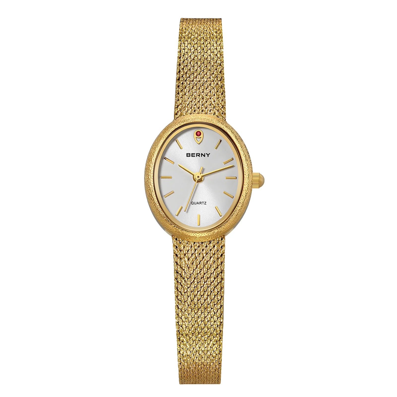 Gold Oval Quartz Watch