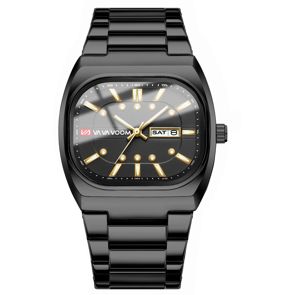 Reloj Hombre Stainless Steel Men Watch 40mm Square Quartz Movement Black Diving Sports Clock Business Banquet Week Watch for Men