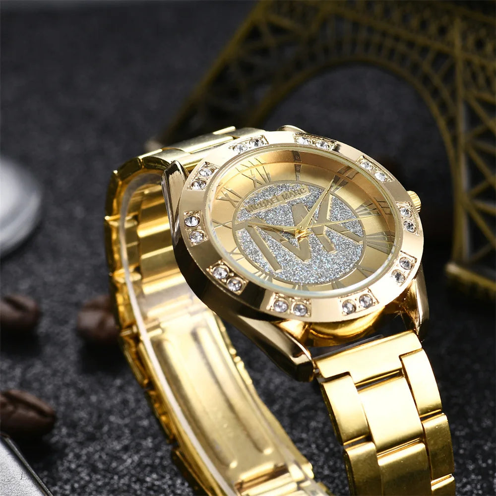 Gold Bracelet Quartz Watch