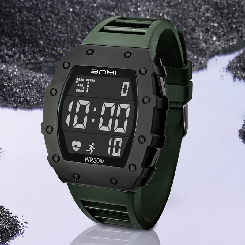 BNMI LED Digital Electronic Sports Watches for Men Multifunctional Military Waterproof Timing Outdoor Watch Men's Gift NEW