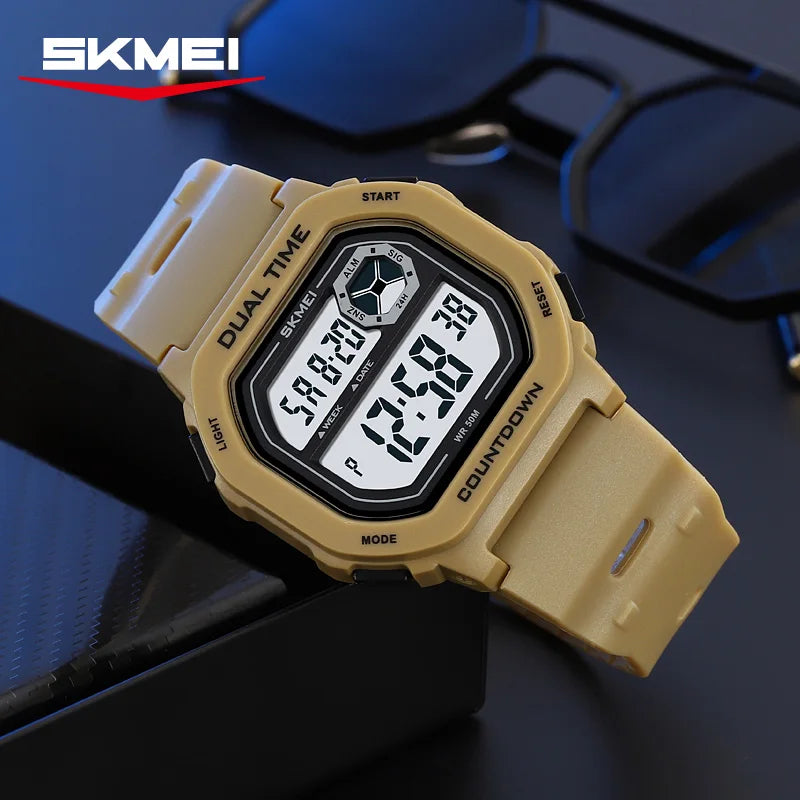 SKMEI 2543 Fashion Digital Watch Chronograph Sport Men's Watches Countdown Waterproof Electronic Clock electrónica часы