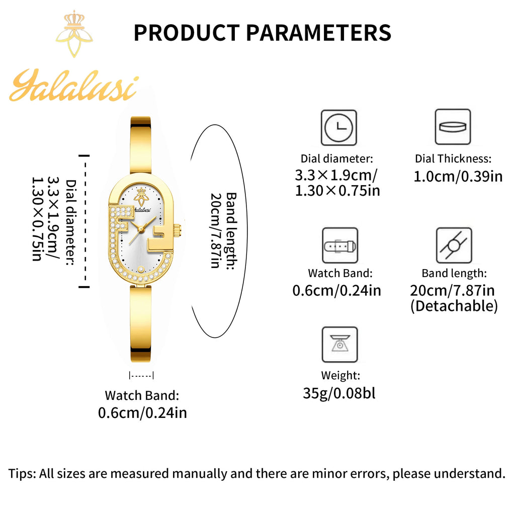 YaLaLuSi Women's Water-Resistant Quartz Watch: A Luxurious, Fashionable, and Elegant Bracelet Watch—The Perfect Gift for Girls