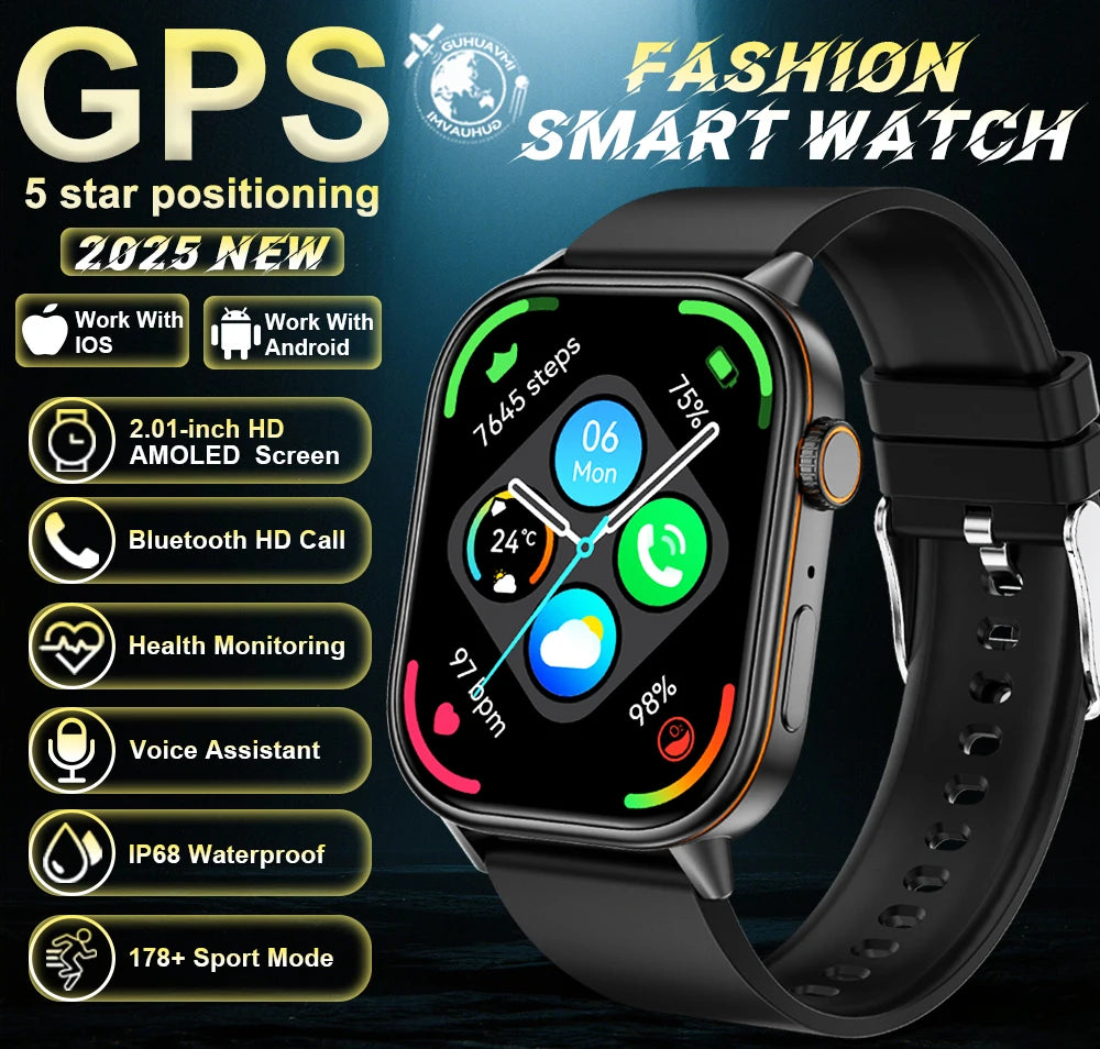 2026New Dual-band GNSS GPS Sports Smart Watches IP68K Swim Compass Heart rate tracker Military Bluetooth Call Bracelet Men Women
