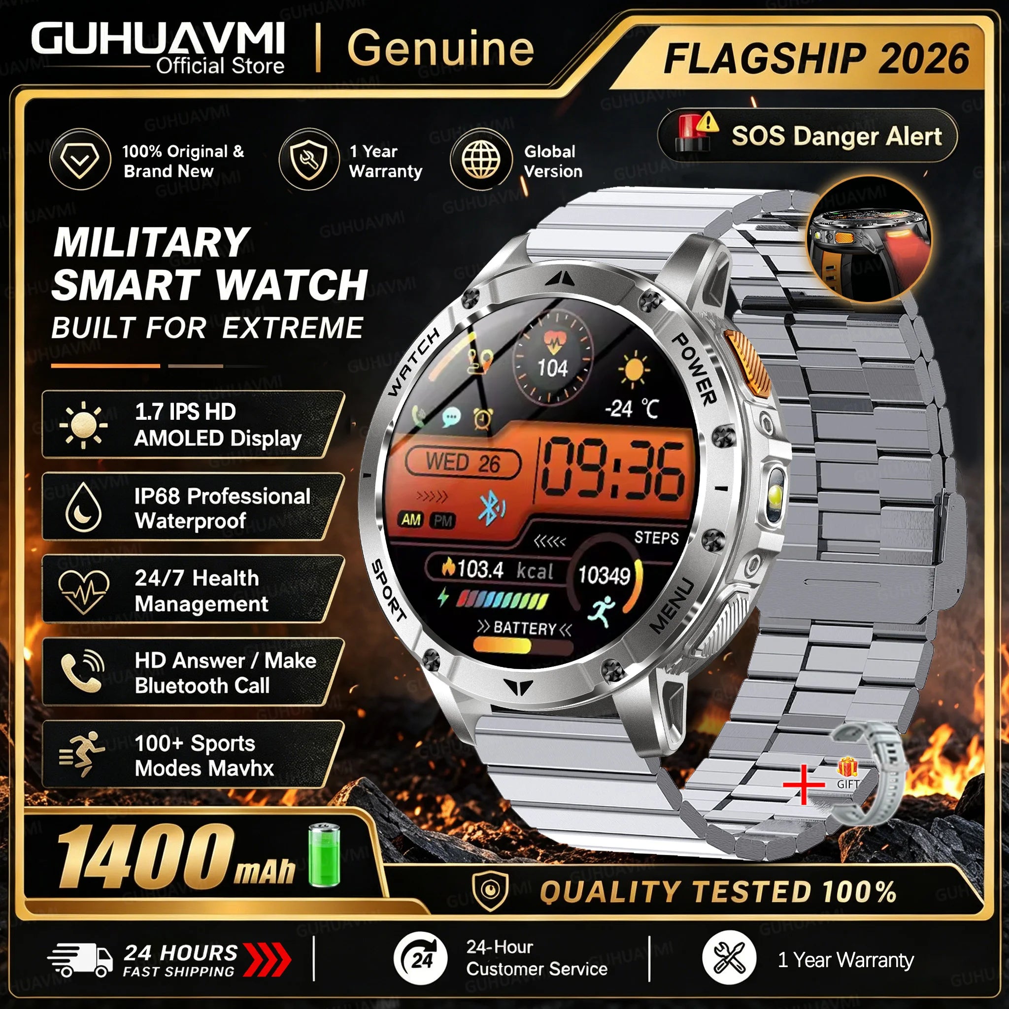 Rugged Steel Smartwatch