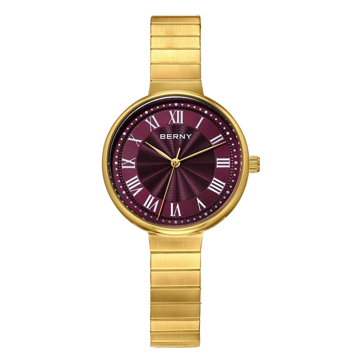 BERNY Women's Gold Watch Fashion Quartz Wristwatch Waterproof Top Brand Exquisite Stainless Steel Top New Watches for Ladies