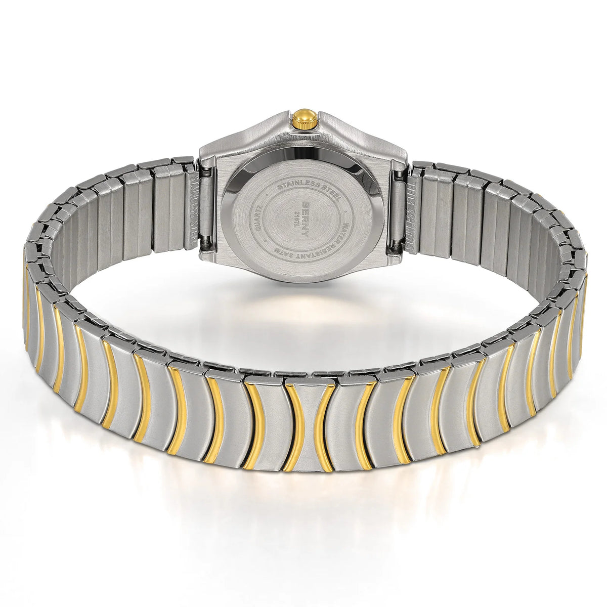 BERNY Gold Quartz Women Watch Fashion Easy Ware Women's Watches 3ATM Waterproof Stainless Steel Gold Expansion Band Ladies Watch