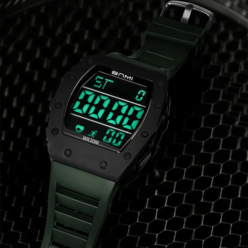 BNMI LED Digital Electronic Sports Watches for Men Multifunctional Military Waterproof Timing Outdoor Watch Men's Gift NEW