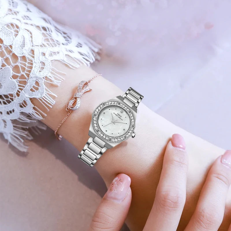 Luxury Designer Watch Woman Diamond Gold Fashion New Quartz Wrist Clock Female Gift Waterproof Elegant Ladies Wristwatch Shine