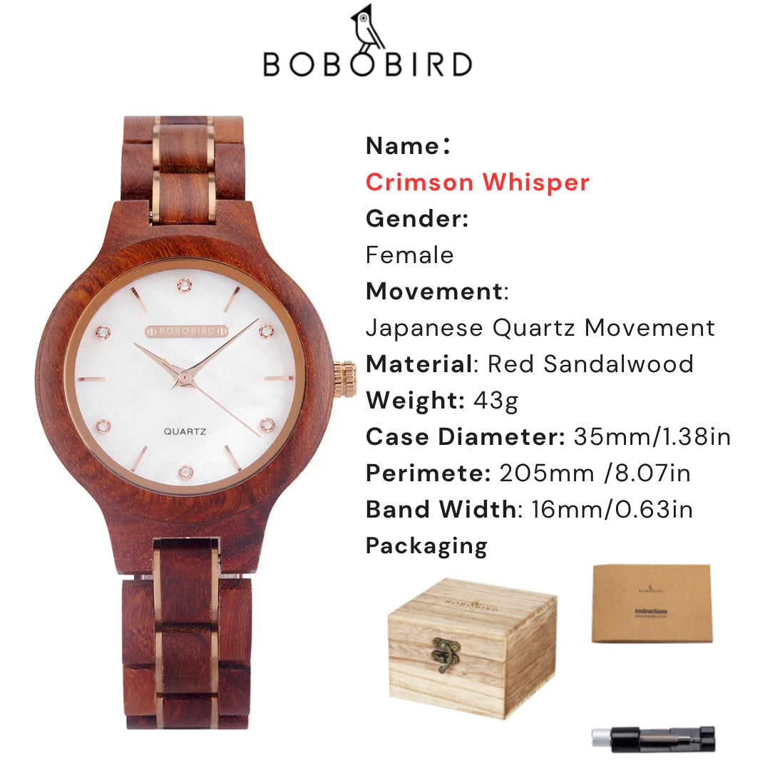 BOBO BIRD New Design Watch Women Reloj Mujer Quartz Wristwatch Female Japan Movement Wooden Gift Box zegarek damski Dropshipping