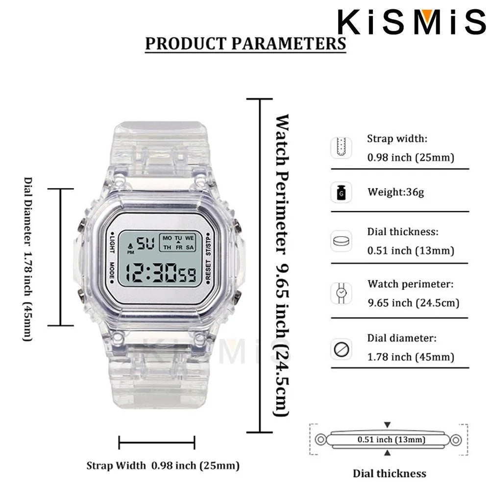 Square LED Digital Watch