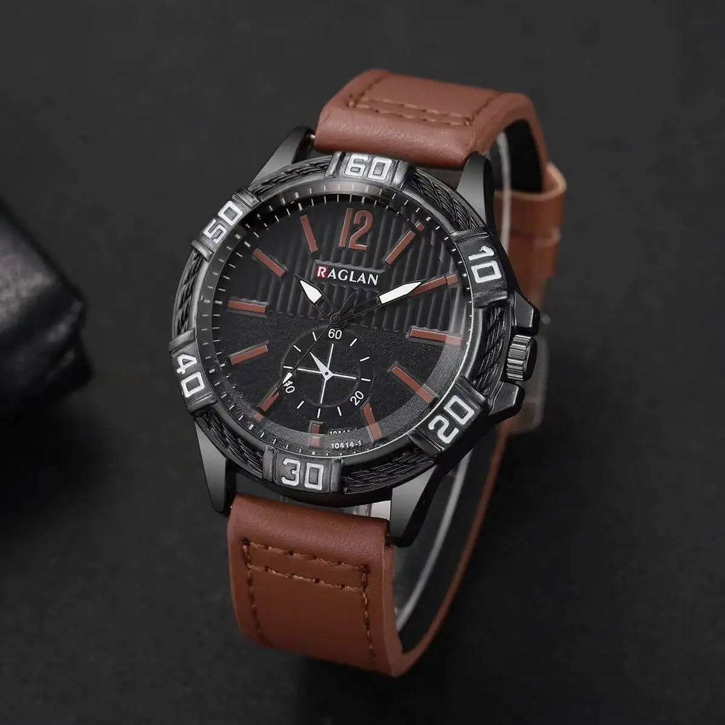 Fashion Men's Watch Casual Leather Strap Men Business Wrist Watches Reloj Hombre（Without Box）