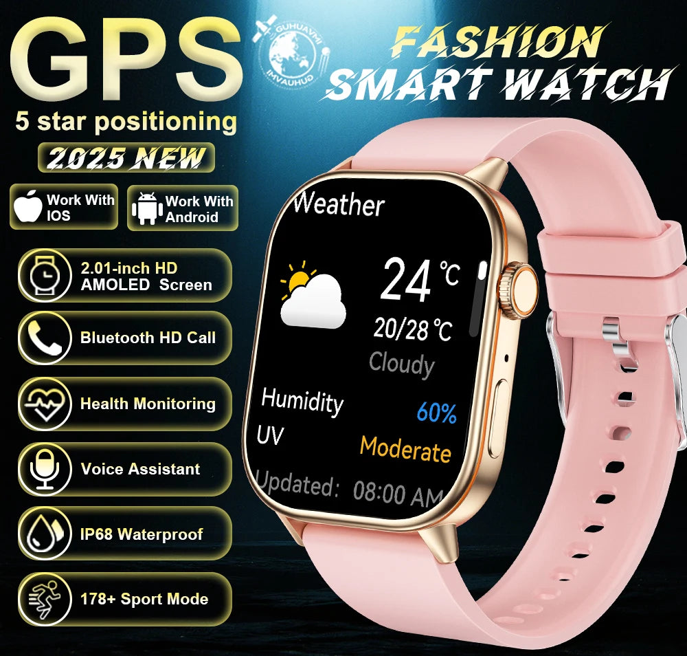 2026New Dual-band GNSS GPS Sports Smart Watches IP68K Swim Compass Heart rate tracker Military Bluetooth Call Bracelet Men Women